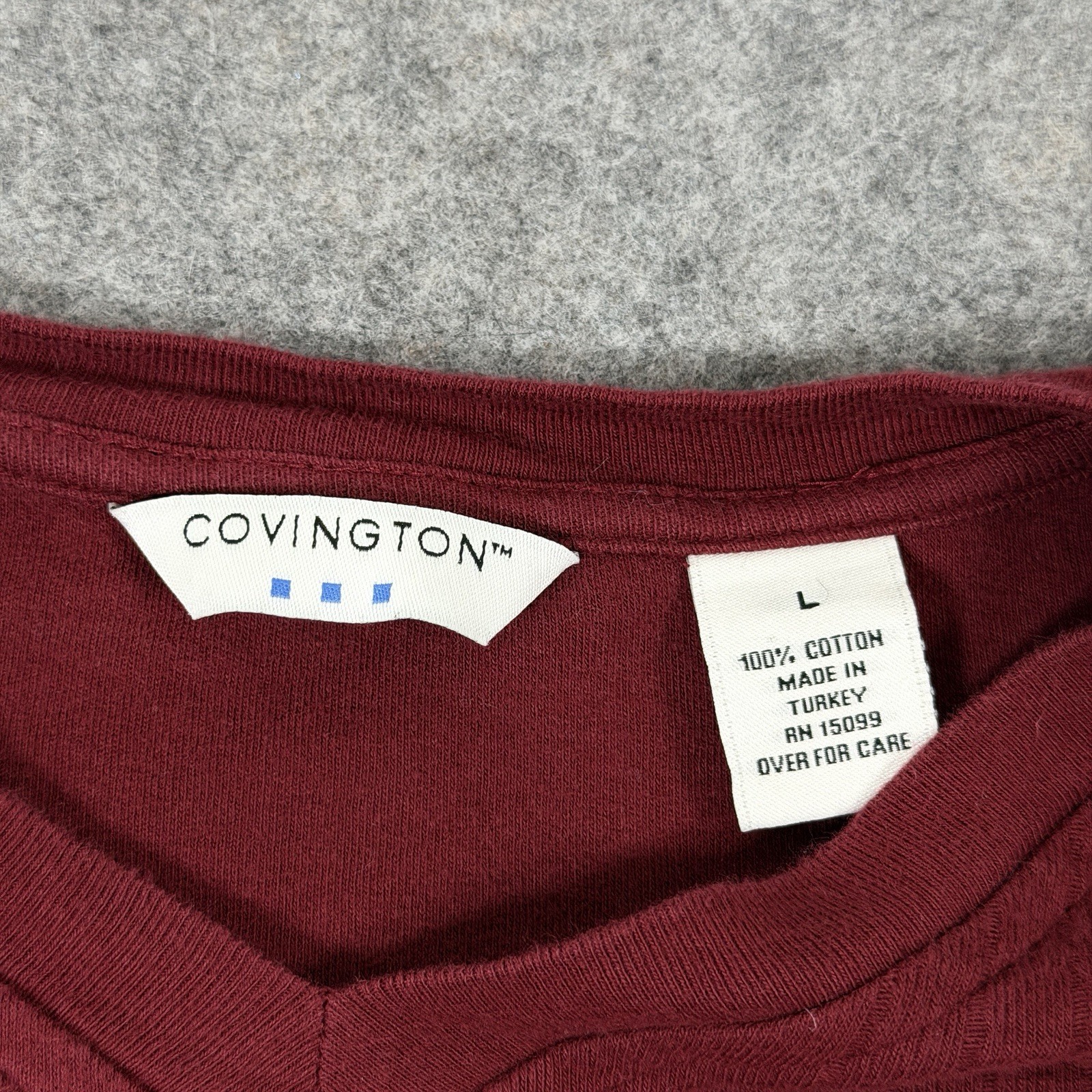 Covington Long Sleeve Pullover Ribbed Knit V-Neck Shirt Fits Men’s Sz Large Red