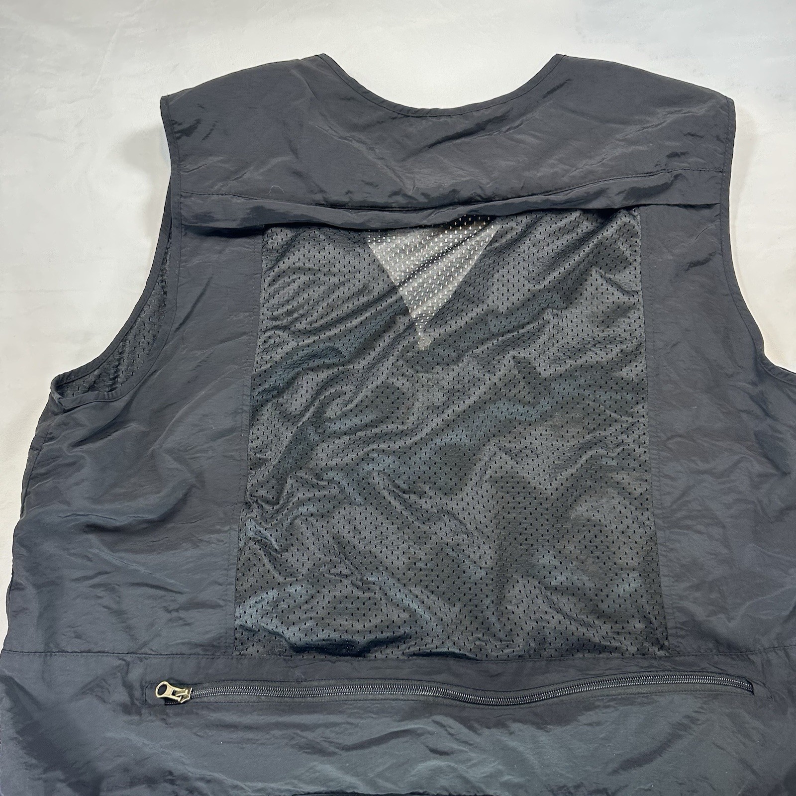 Mens Leisure Sports Multi Pocket Vest Fishing Outdoor Vest Solid Color Sz XL