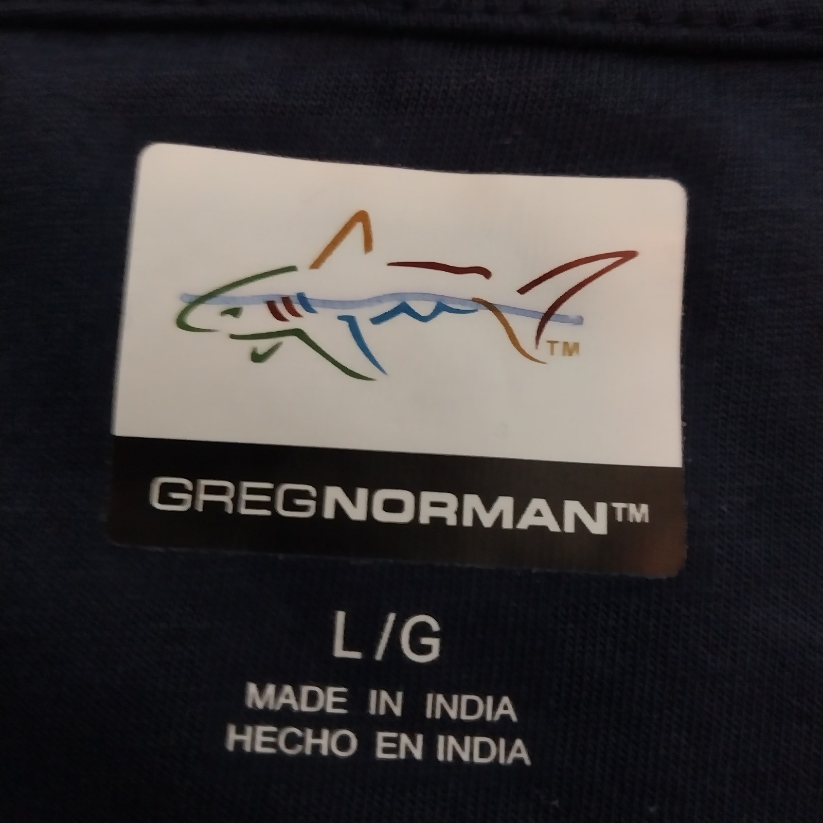 Greg Norman Men&rsquo;s Crewneck Cotton T Shirt Navy Blue Short Sleeve Large