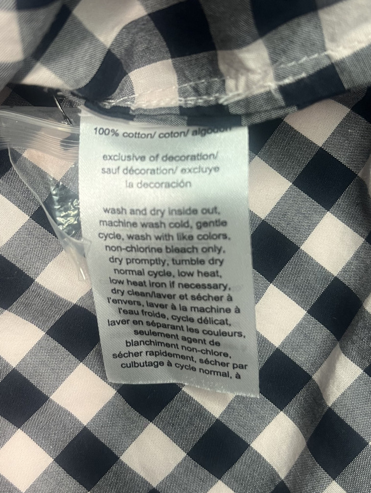 TOMMY HILFIGER Women XS Black and White Flannel Gold Zip-Up