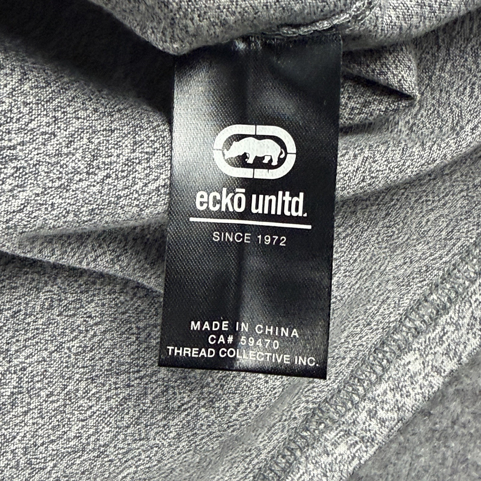 Ecko Unltd Shirt Mens 2XL Gray Marled Short Sleeve Logo Streetwear New With Tags