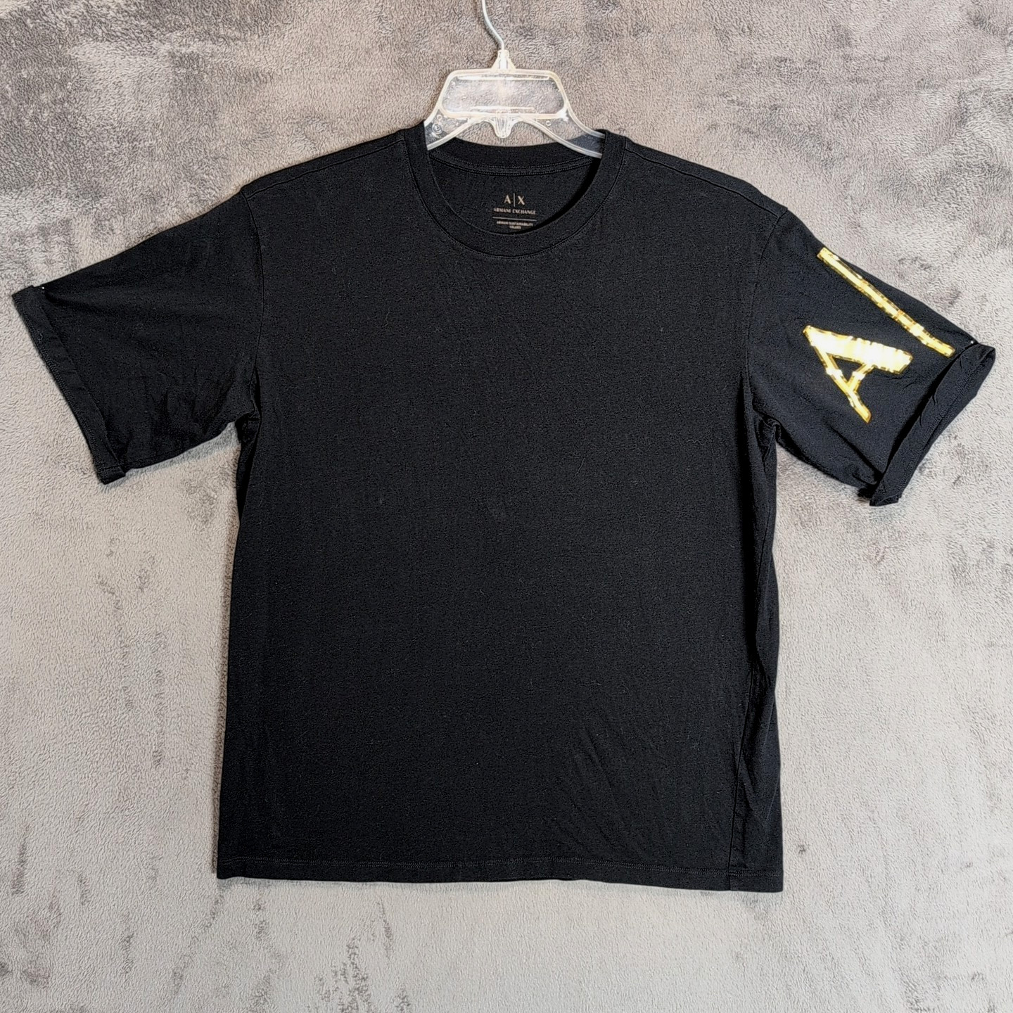 Armani Exchange Shirt Adult Large Graphic Gold Logo Classic Designer Casual SS
