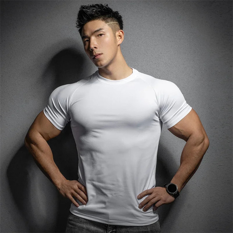 2025 New running men&rsquo;s T-shirt Sports leisure gym exercise training T-shirt ela