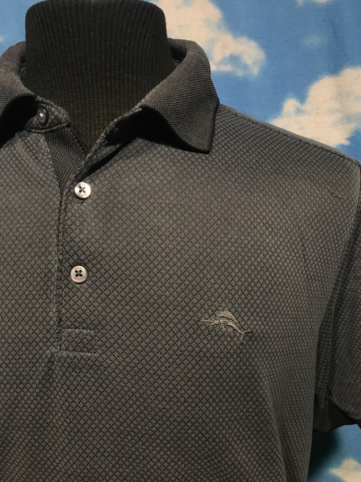 Tommy Bahama Polo shirt Island zone Medium M Gray C21