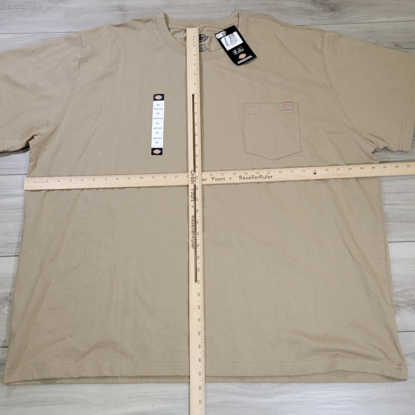 Dickies T-Shirt Men&rsquo;s 4XL Khaki Heavy Weight Cotton Short Sleeve New
