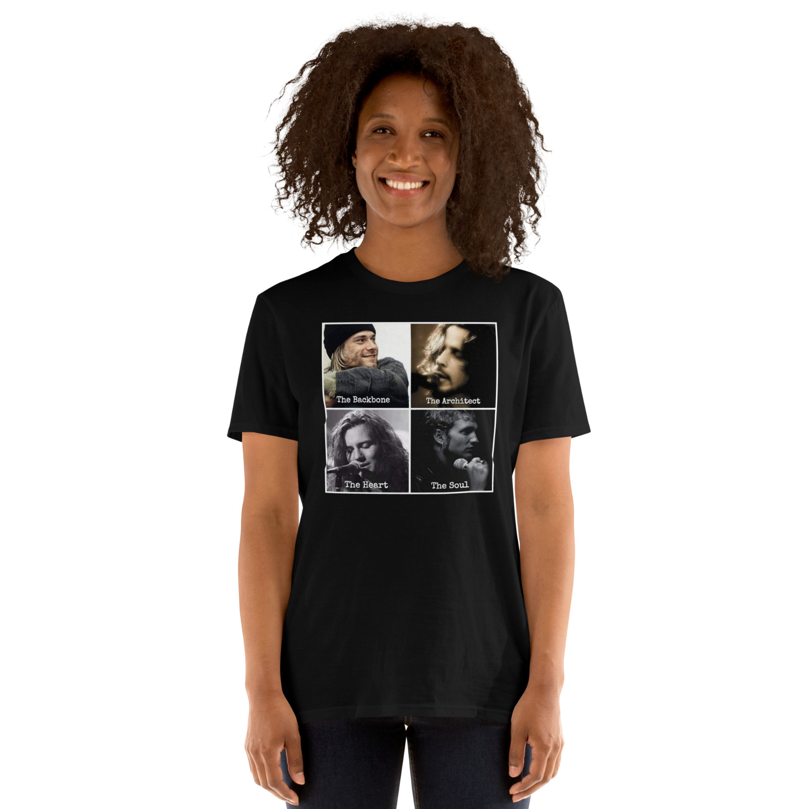 Kurt cobain, Chris Cornell, Layne Staley, Eddie Vedder, Tee