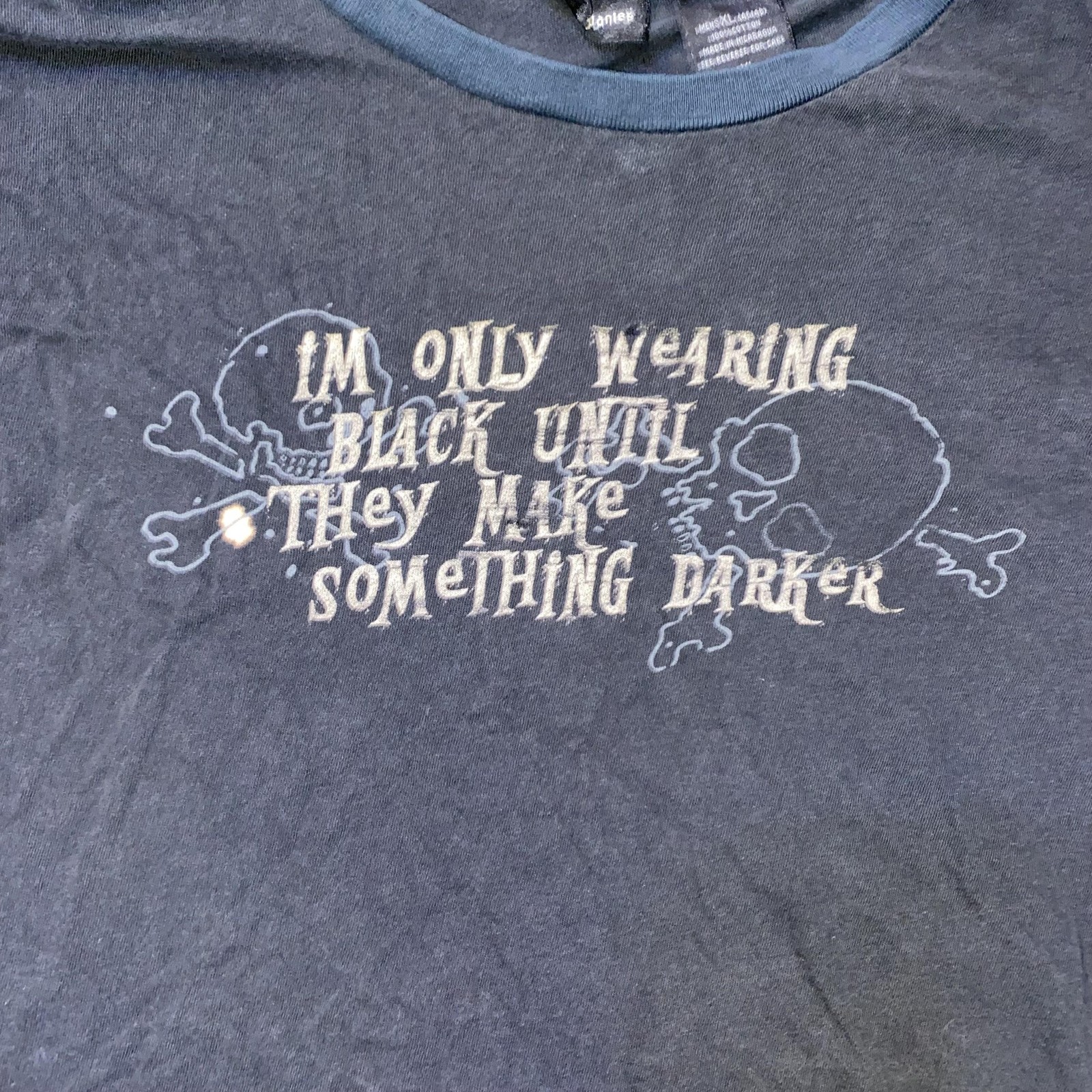 No Boundaries Shirt Mens XL Black Im Only Wearing Black Skull Graphic Tee