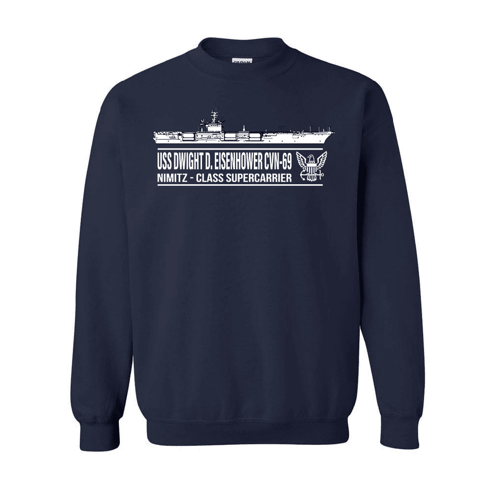 USS Dwight D. Eisenhower CVN-69 Sweatshirt or Hoodie US Navy Officially Licensed
