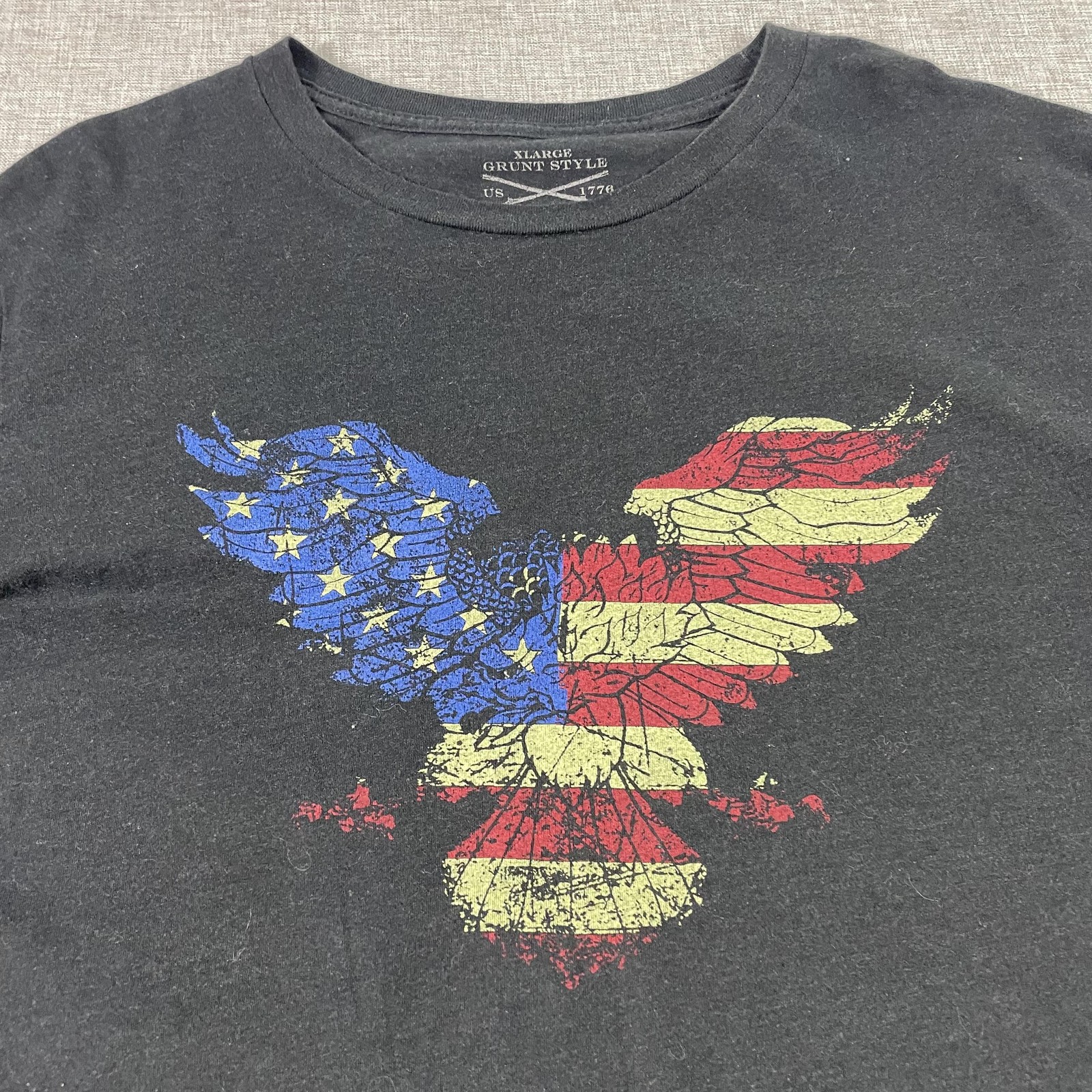 Grunt Style Shirt Mens XL Black Long Sleeve Eagle Flag Graphic Tee Patriotic