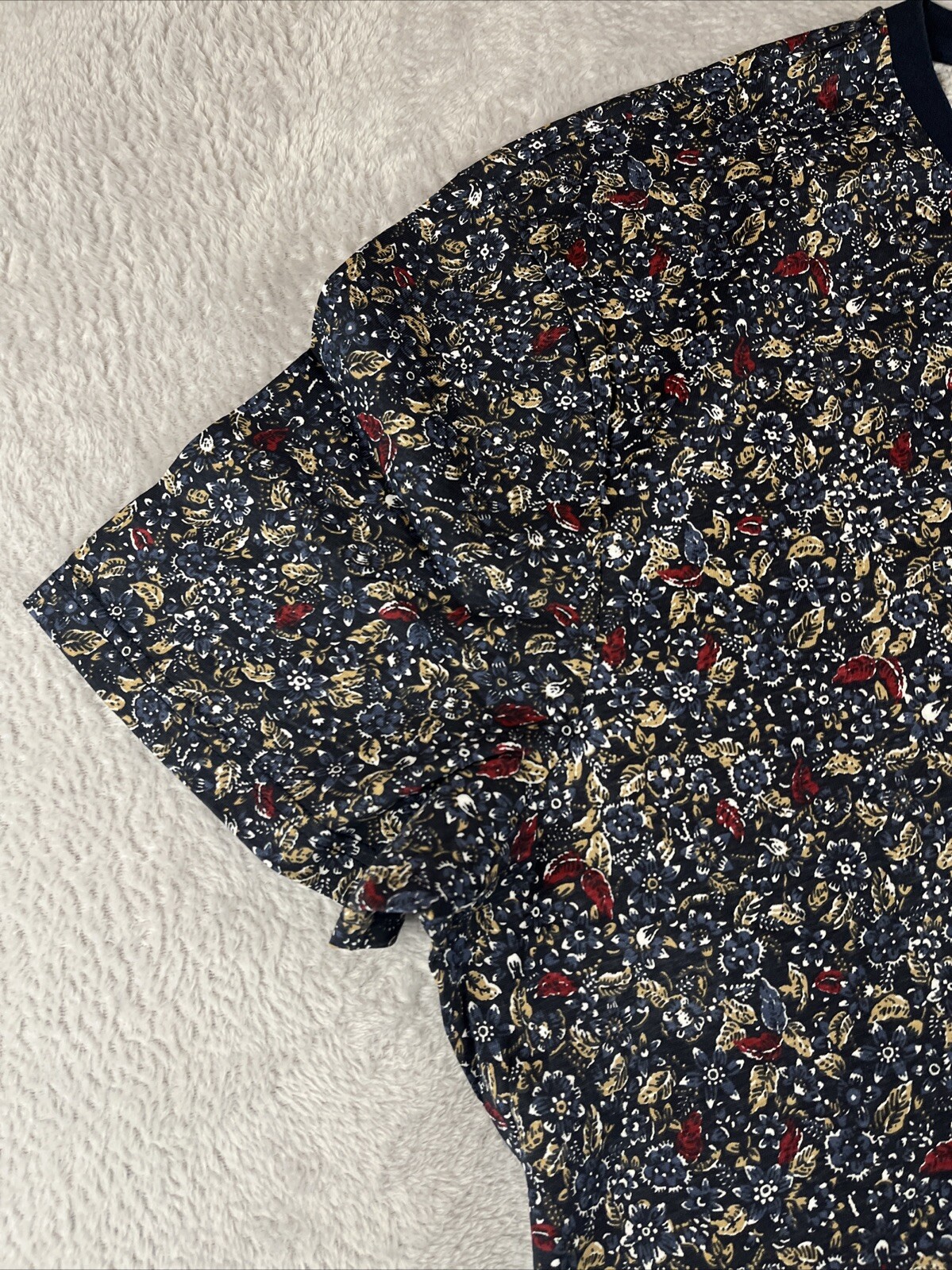 Ben Sherman mens blue Short Sleeve floral tshirt size XXL