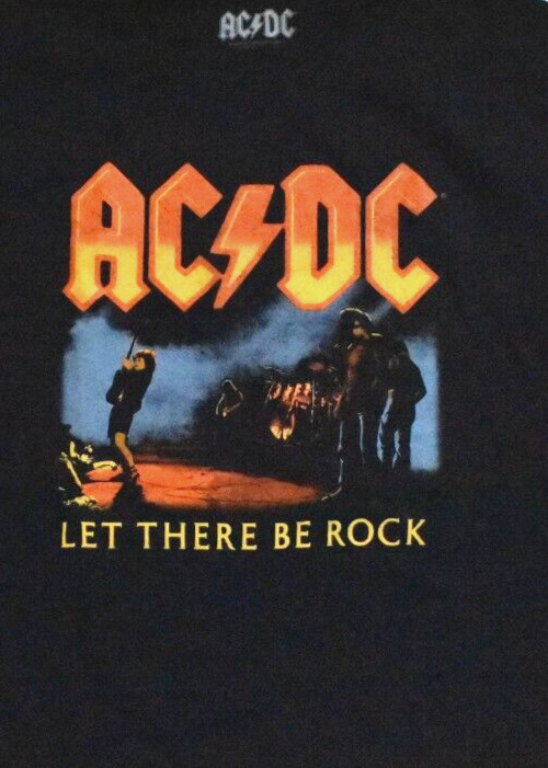 AC/DC Mens Let There Be Rock Angus Young Playing Guitar Graphic Shirt New S-2XL