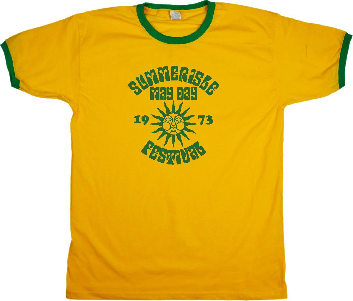 The Wicker Man Ringer T-Shirt – &lsquo;Summerisle May Day Festival 1973&rsquo;, Various Cols
