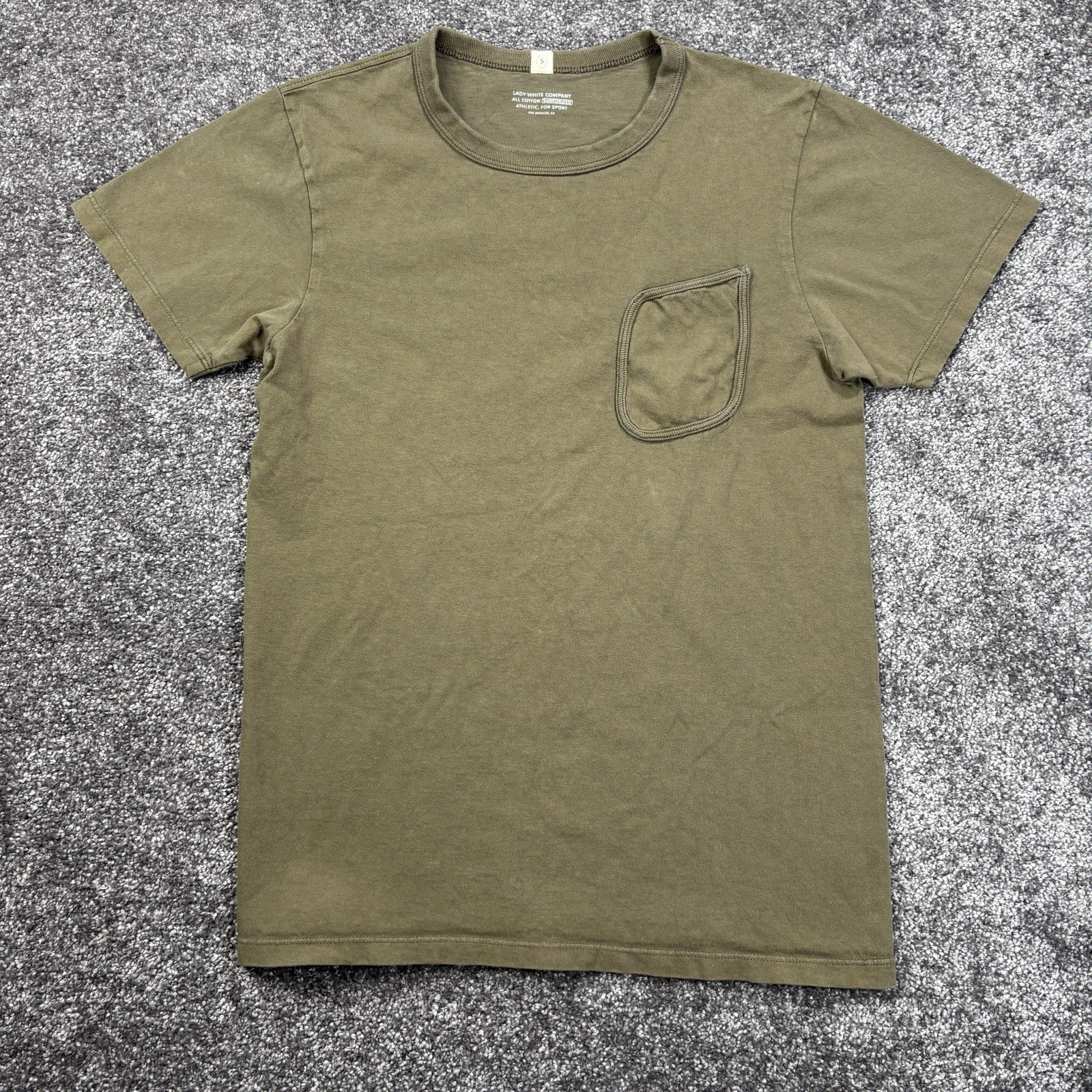 Lady White Co Pocket T-Shirt Men’s Small Green Sanforized USA Made Short Sleeve