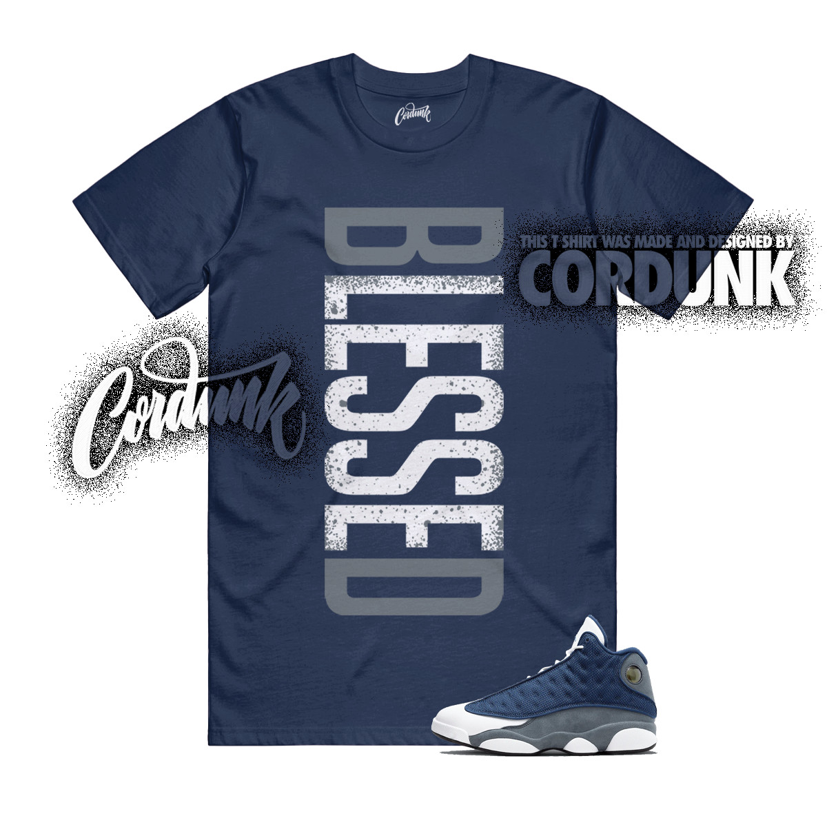 13 Flint Navy Grey University Blue White 2026 Spizike T Shirt Match VERTBLS