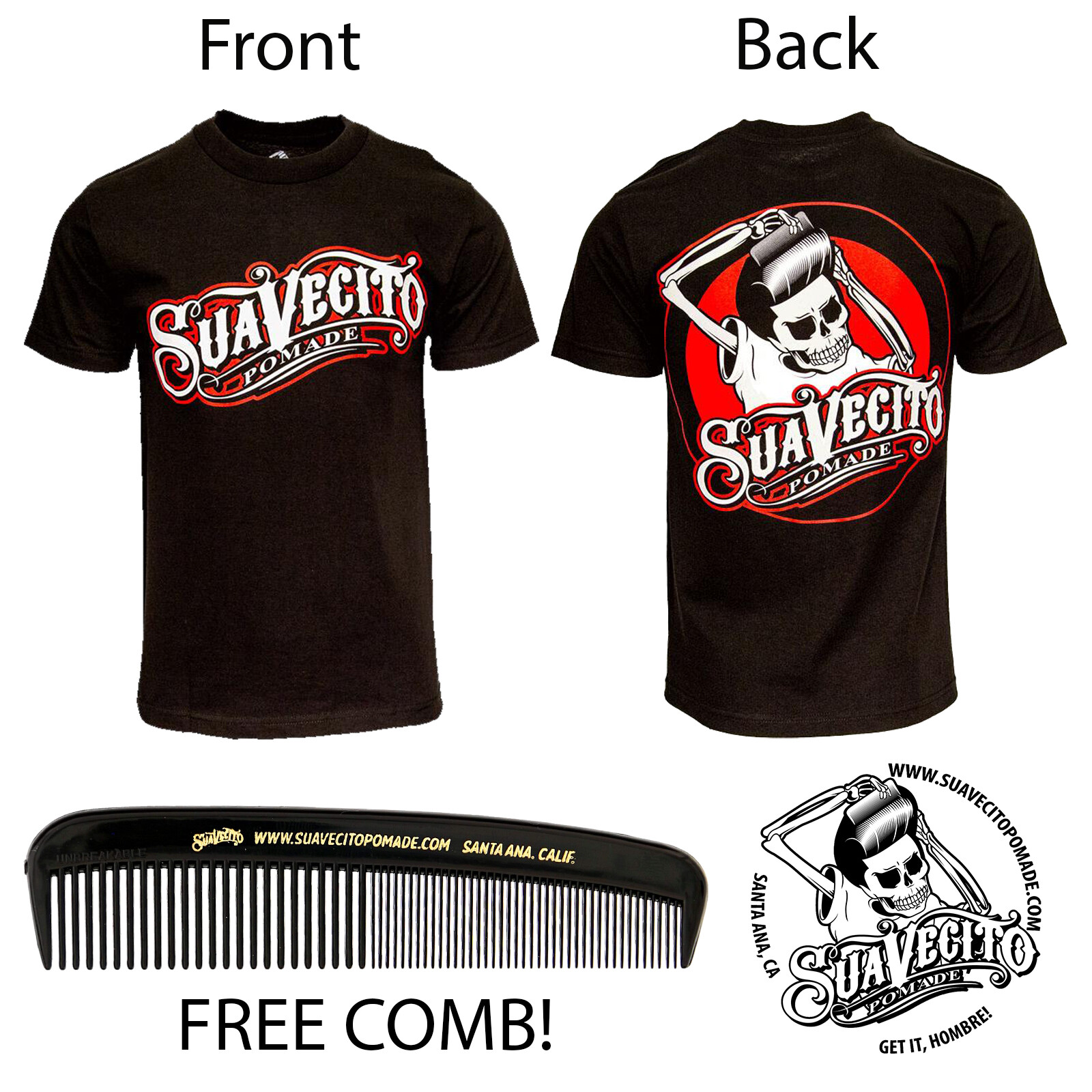 Men&rsquo;s Suavecito OG Black & Red Tee Shirt (S, M, L, XL, 2XL, 3XL, 4XL)
