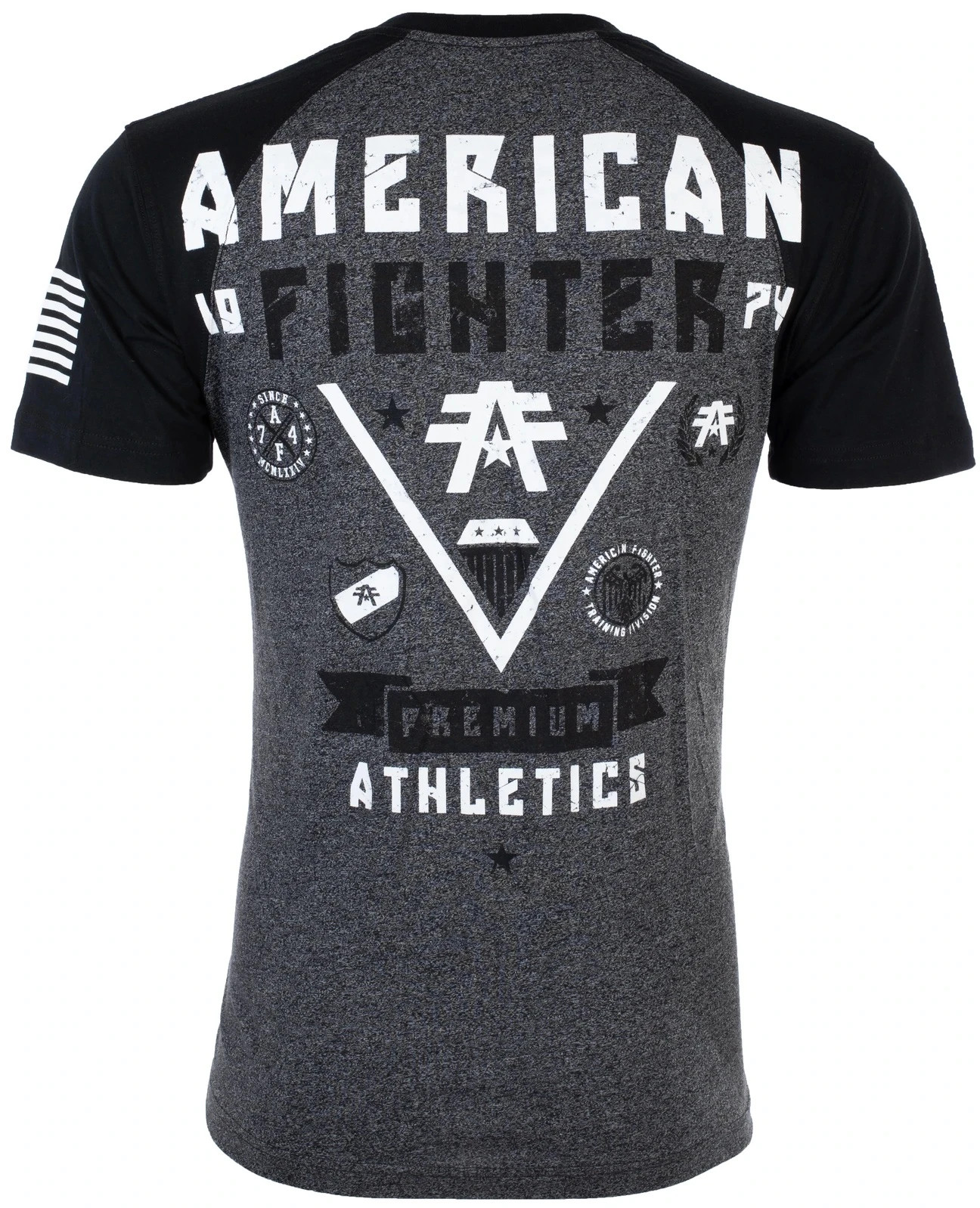 American Fighter Mens T-Shirt MICHIGAN Athletic BLACK GREY Biker MMA