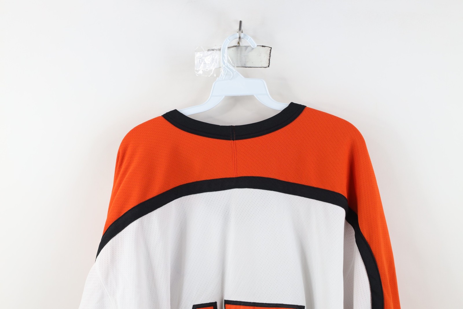 Vintage 90s CCM Mens XL Soul Patch Mesh Hockey Jersey Orange White Polyester