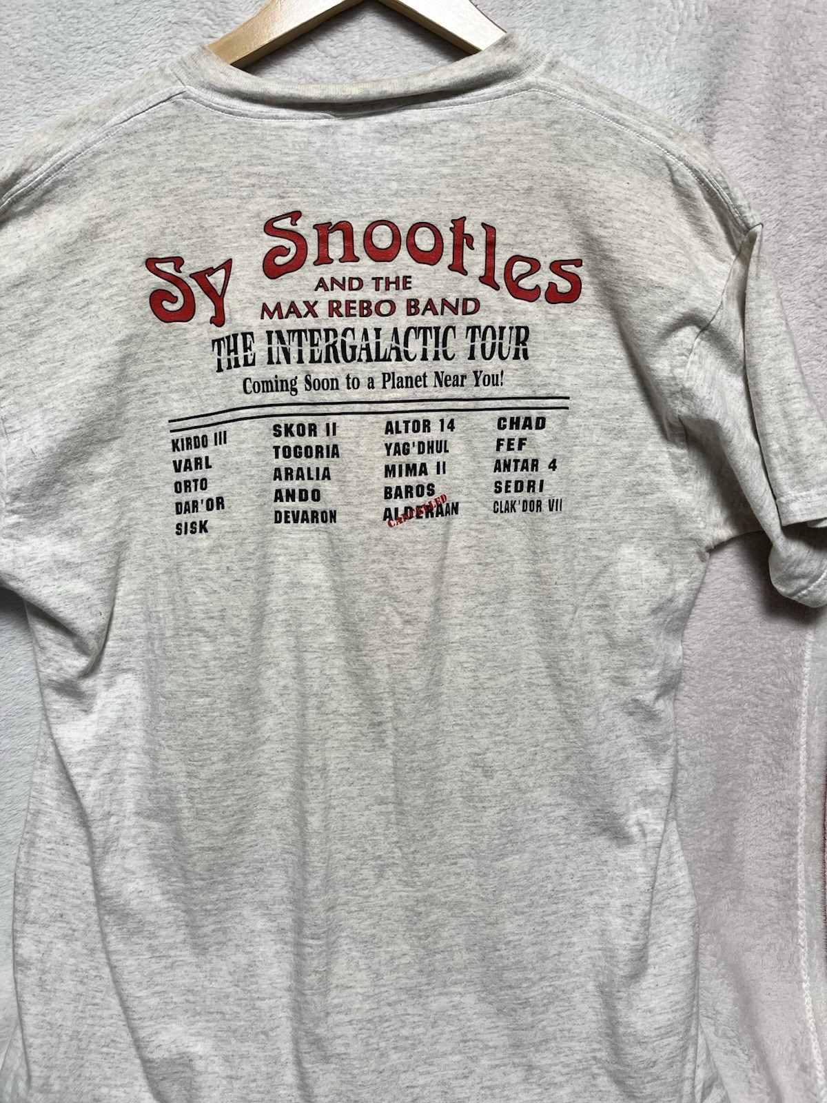 Sy Snootles Max Rebo Band T-Shirt Tour L/XL Keehn Scenes Star Wars USA 2 Sided