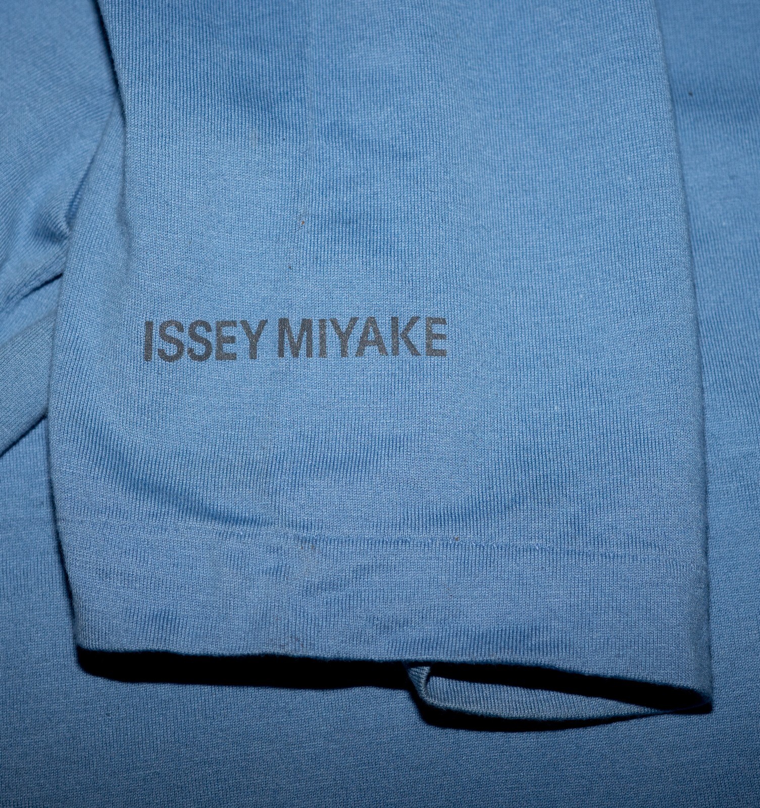 Issey Miyake Light Blue T-shirt With Sleeve Logo