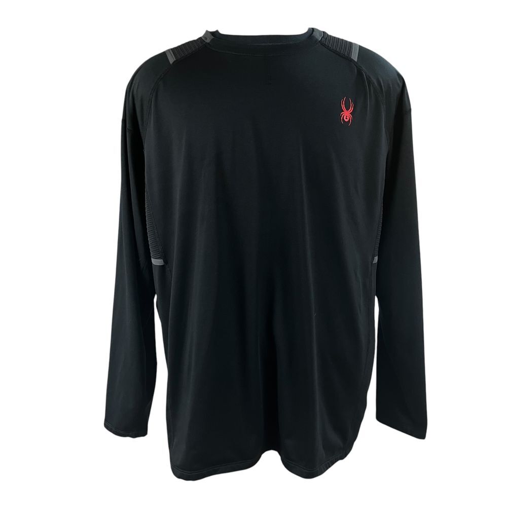 Spyder Active Black Pro Web Long Sleeve Crew Neck Shirt Mens Size XXL