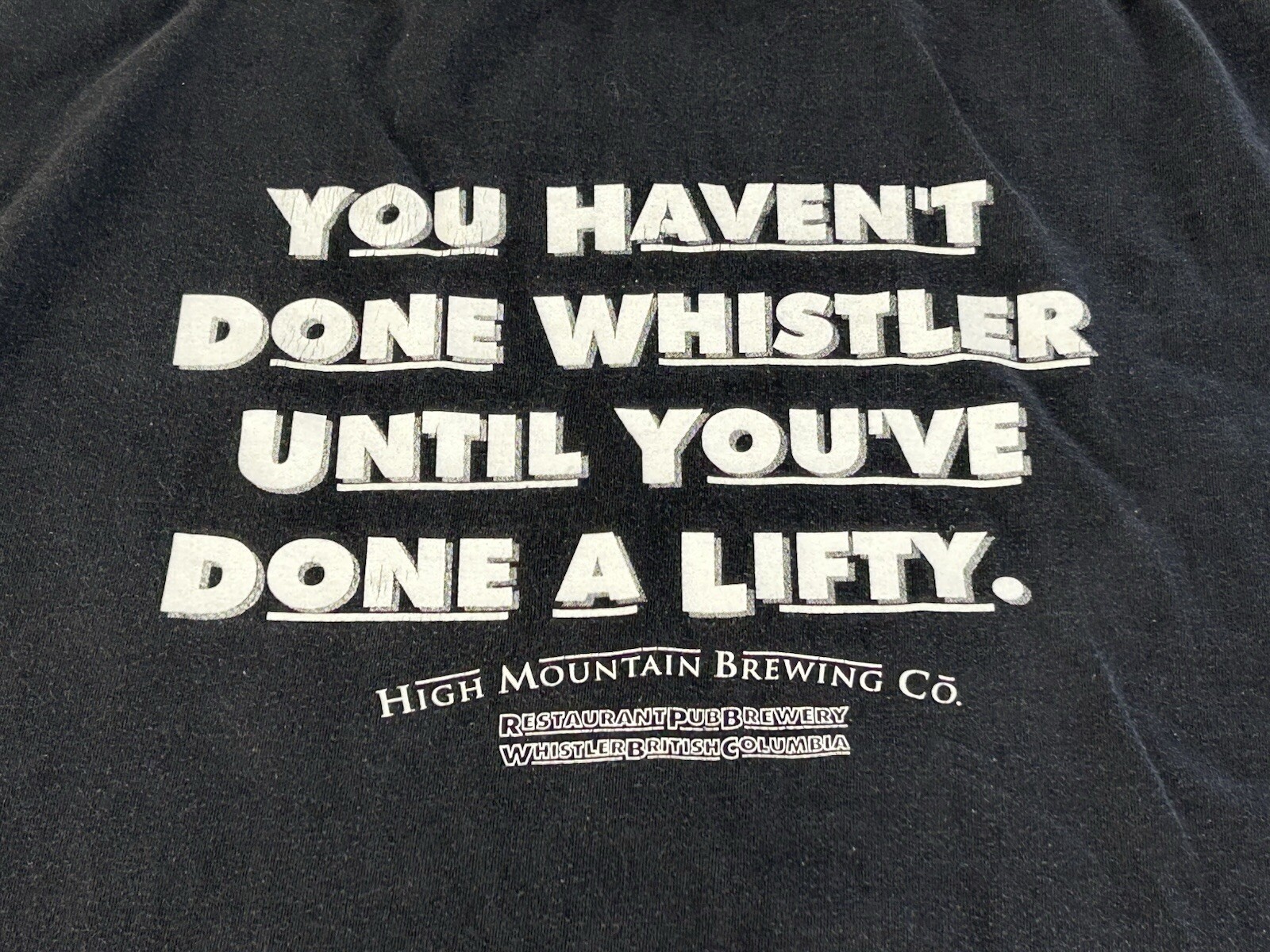 Vtg Whistler BC Brewhouse Pub T- shirt, Adult L Lifty Lager High Mt Brewery