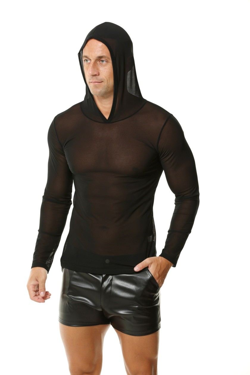 Mens Transparent T-shirt Glossy Tight Boxer Shorts Casual Breathable Sports Suit