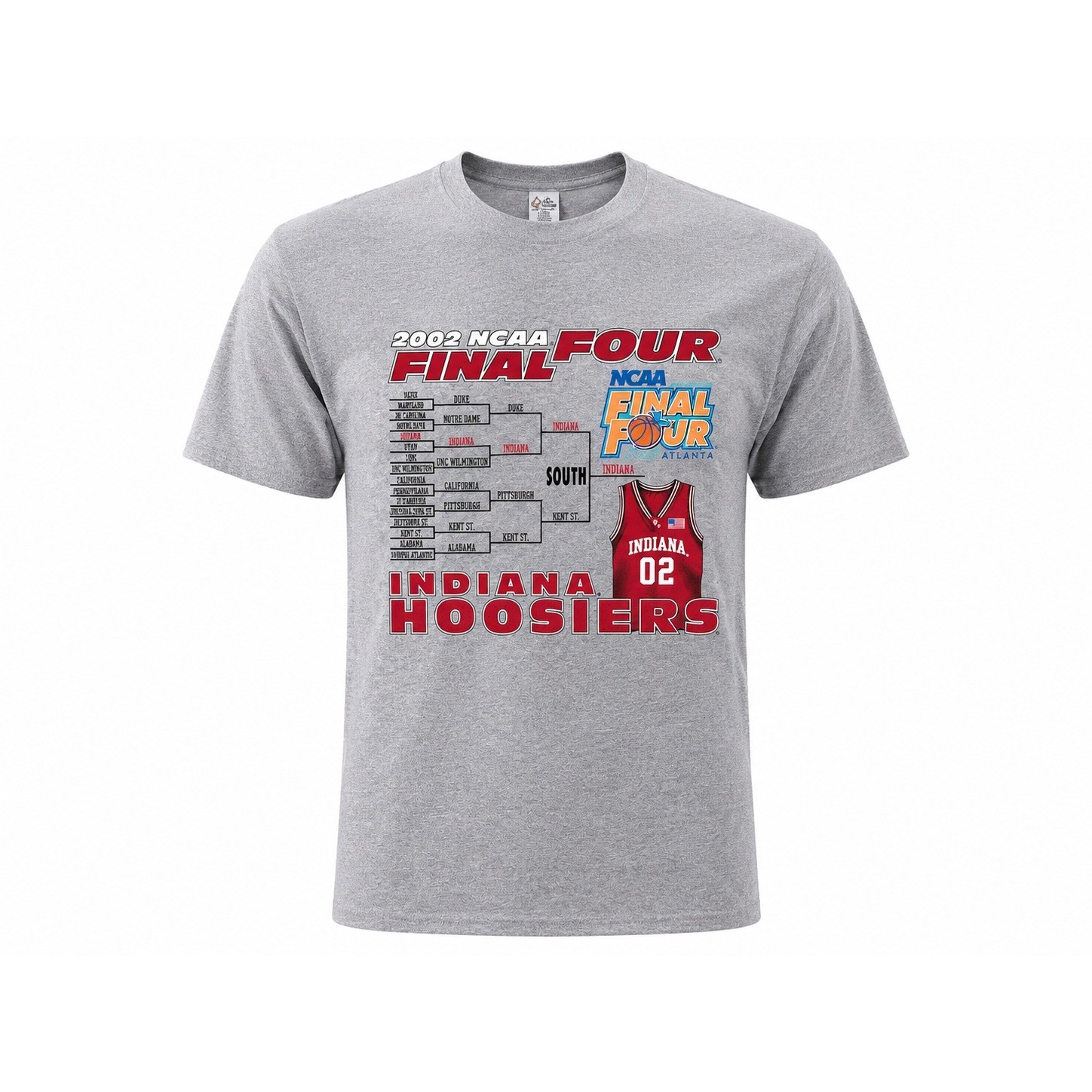 Vintage Indiana Hoosiers 2002 NCAA Final Four T-Shirt Gray Cotton Exchange Large