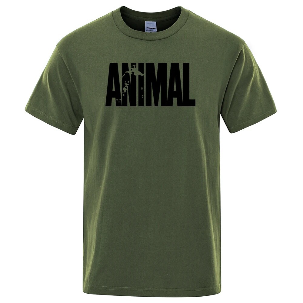 Animal T Shirt Mens Oversized Funny Tee Workout Gym 100% Cotton T-Shirts S -3XL