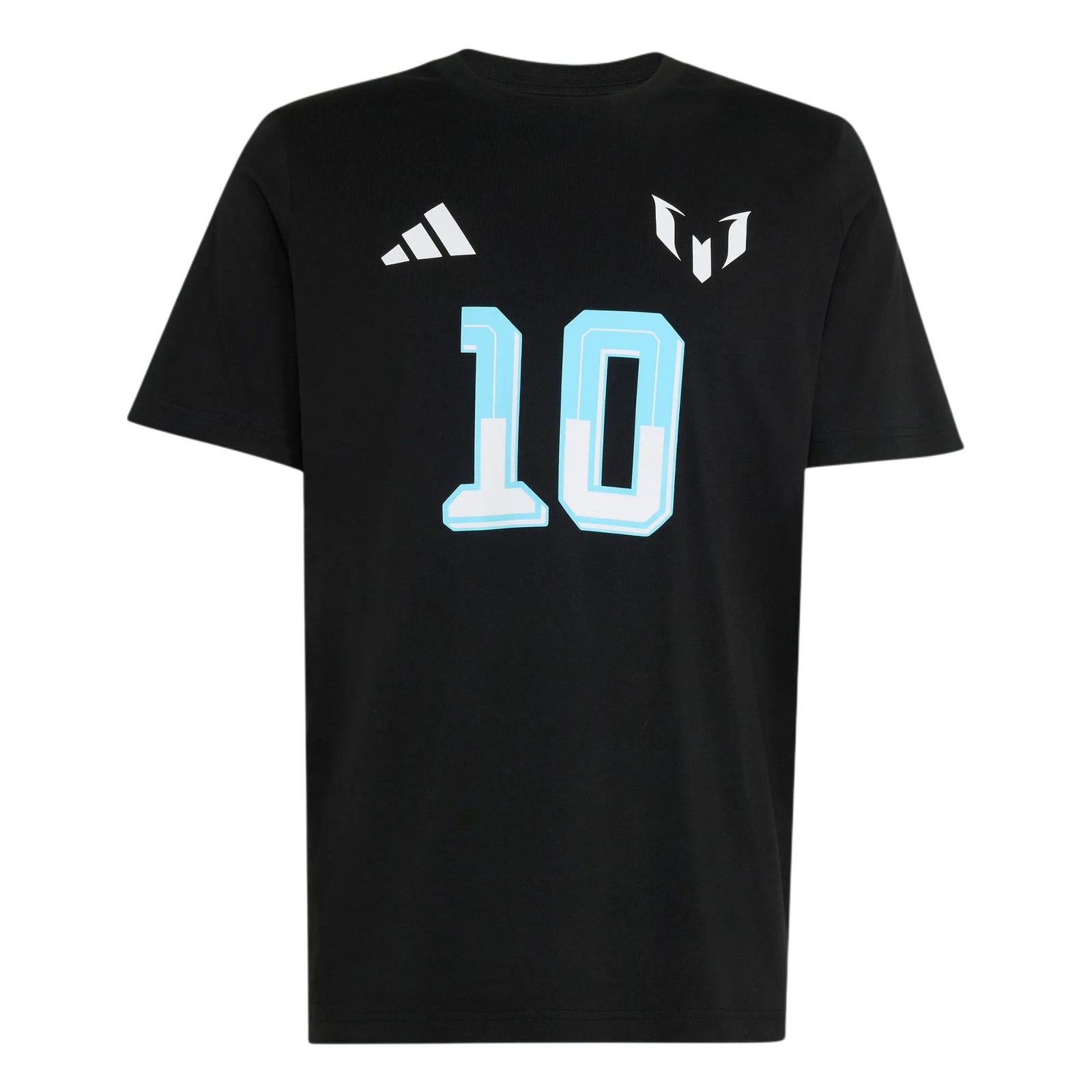 Adidas Messi T Shirts Men&rsquo;s Black Crew Neck Moderate KS2539 Size