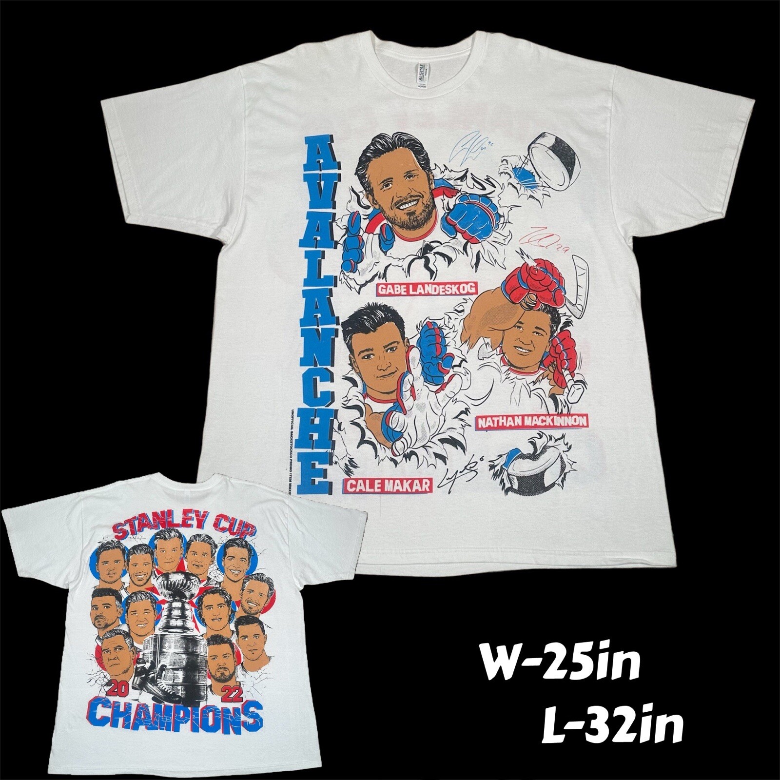 Backstock Co Colorado Avalanche Stanley Cup Champions AOP Graphic Tee Shirt 2XL