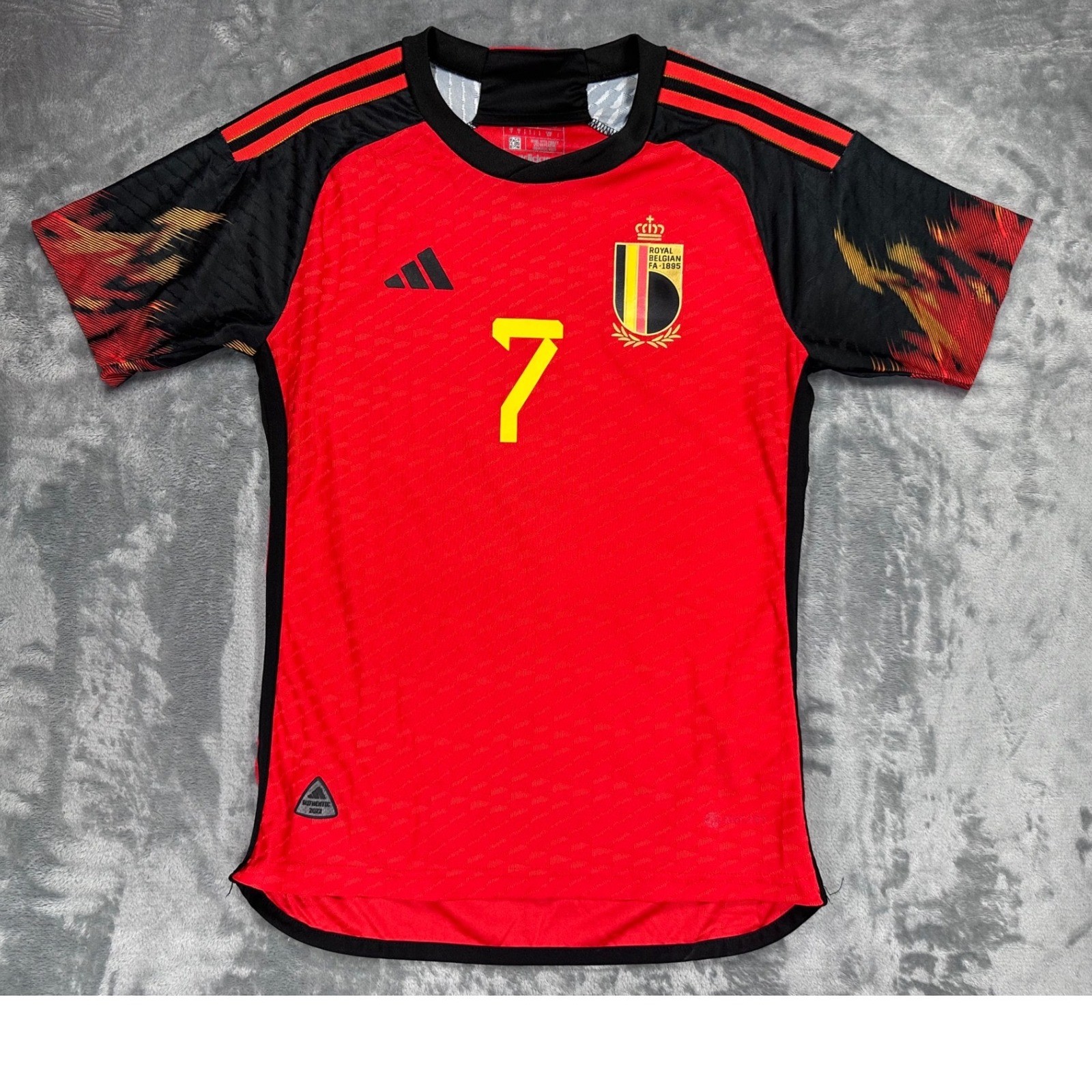 Adidas Belgium 2022 Home Authentic Jersey De Bruyne 7 Mens Small Red Soccer