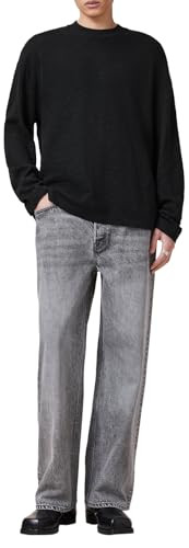 AllSaints Men&rsquo;s Foster Ls Crew Neck Jet Black Size XXL