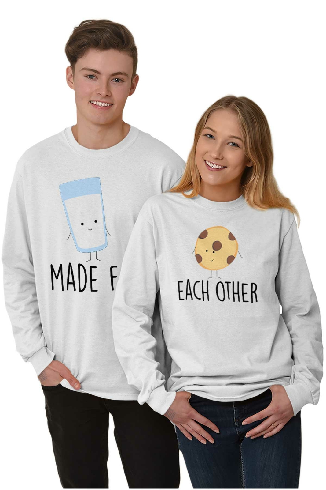 Relationship Boyfriend Girlfriend Matching Long Sleeve Tshirt for Men or Women