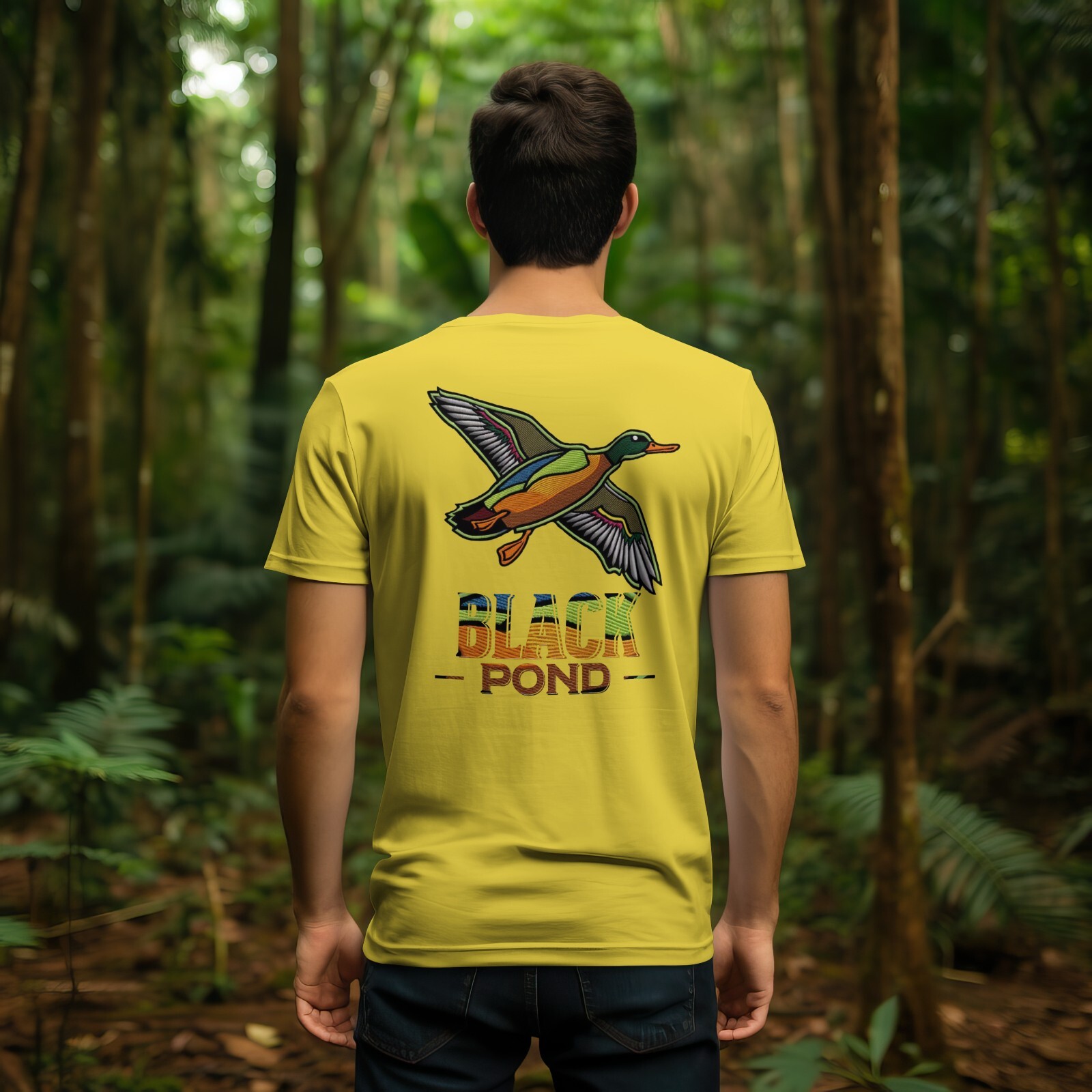 Black Pond Duck Hunting Men&rsquo;s T-shirt Outdoorsman Wear 100% cotton