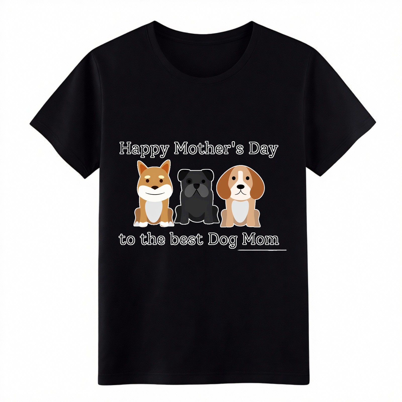 Happy Mother&rsquo;s Day Best Dog Mom T-Shirt, Cute Dog Lover Graphic Tee,Fur Mom Gift