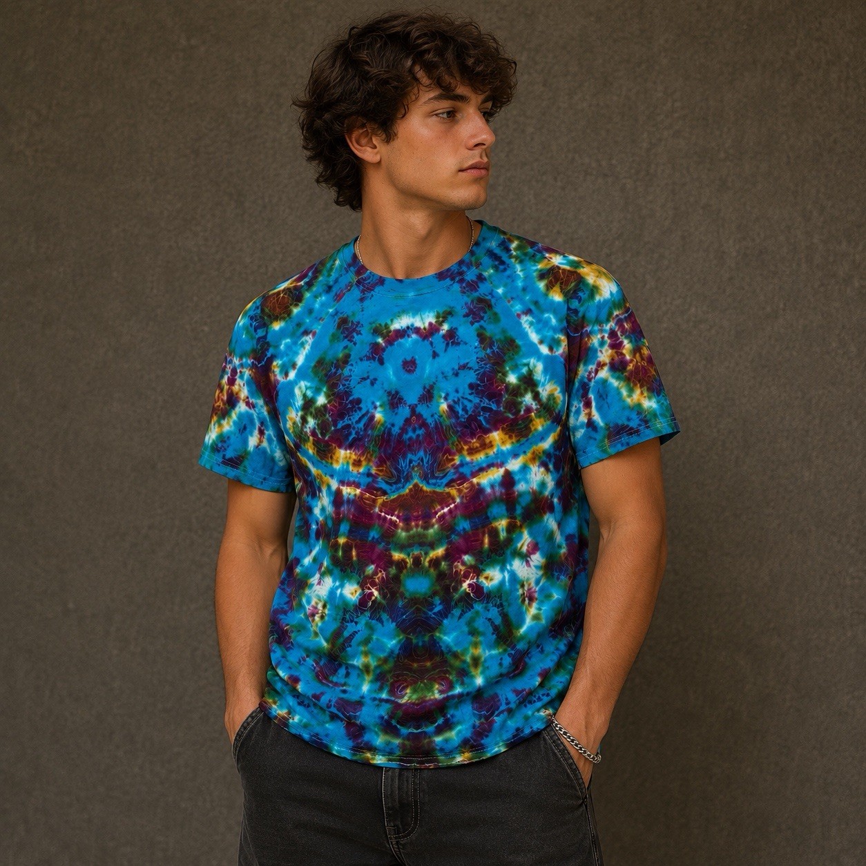Hand Dyed Tie Dye T Shirt Unisex XXXL For Men And Women