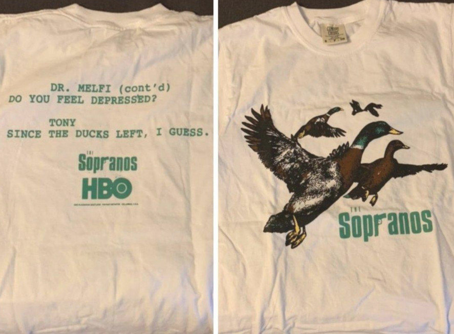 The Sopranos Duck short sleeve white 2 side classic shirt KV38964