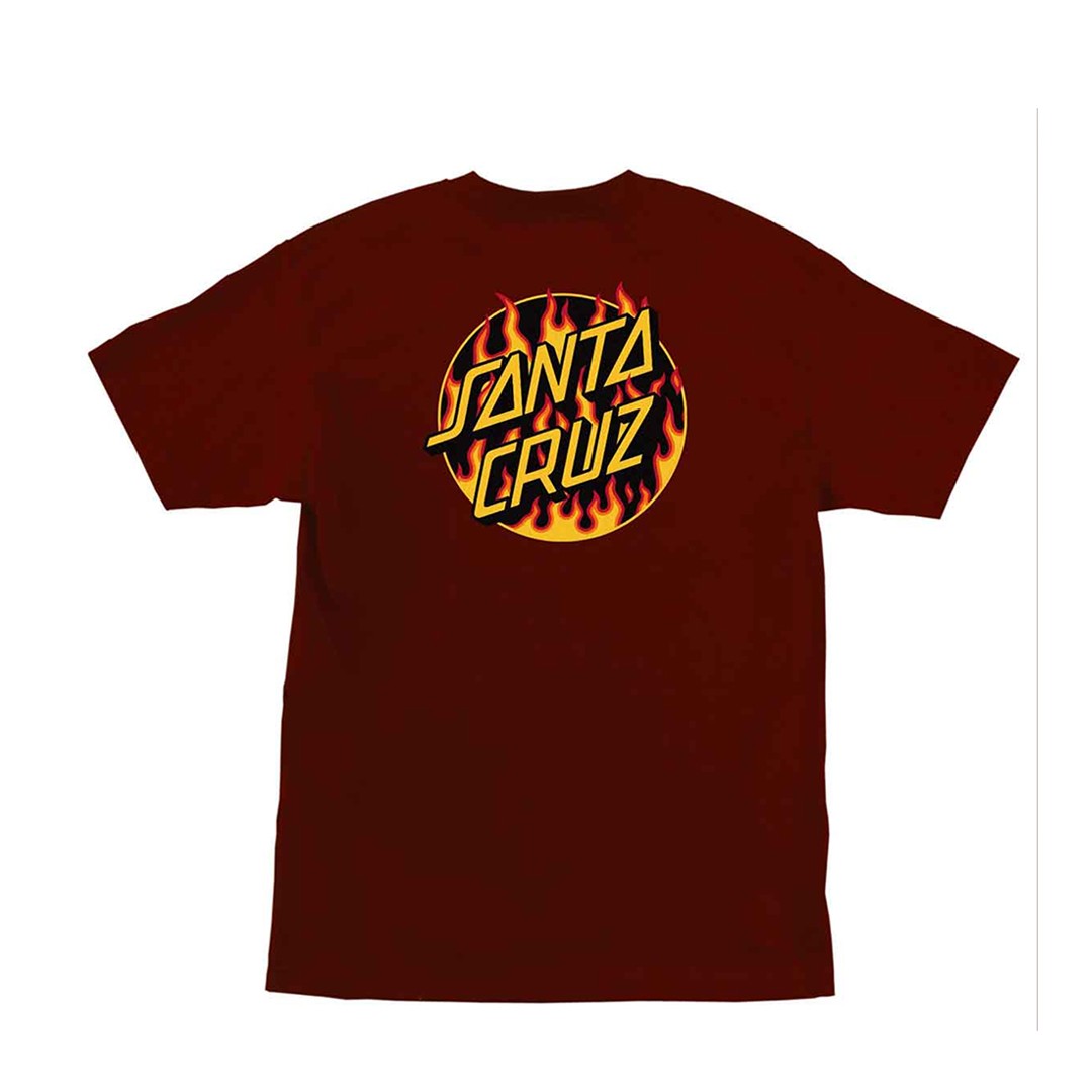 Santa Cruz x Thrasher « Flame Dot » Short Sleeve Tee (Burgundy) T-Shirt