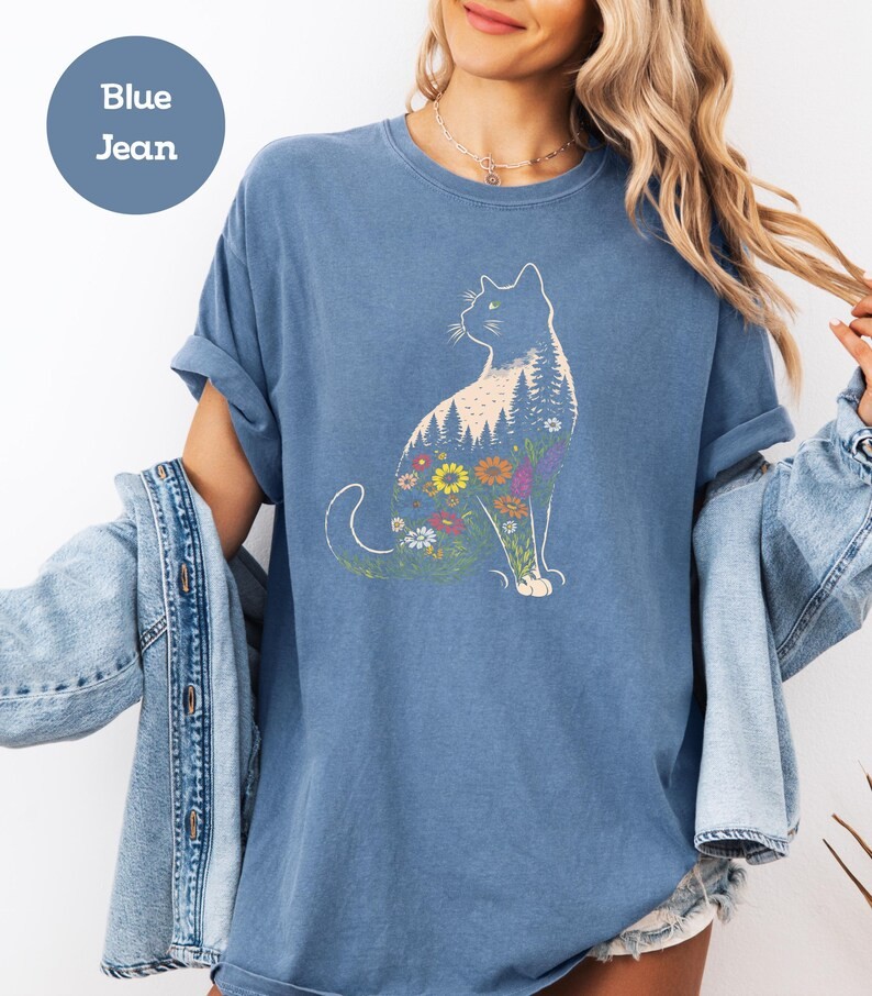 Boho Cat Plants Comfort Tee