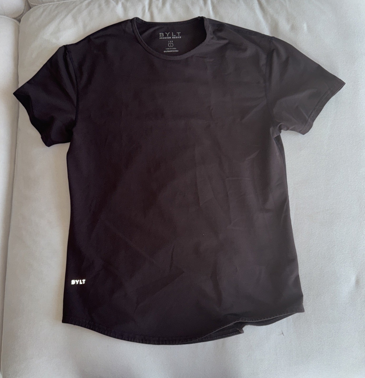 BYLT Drop Cut Lux Premium Basics Crewneck T-Shirt Brown, Large