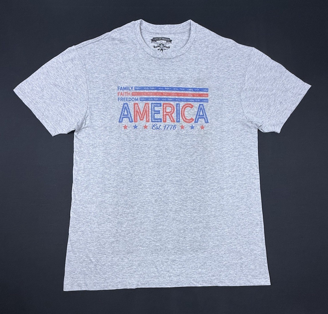 I Love My Freedom America T-Shirt Men’s Size 2XL USA Patriotic Tee New