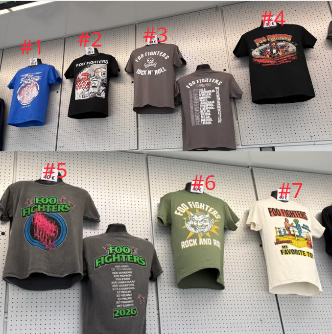 Foo Fighters Concert T-Shirts 2026 European Tour Reprint