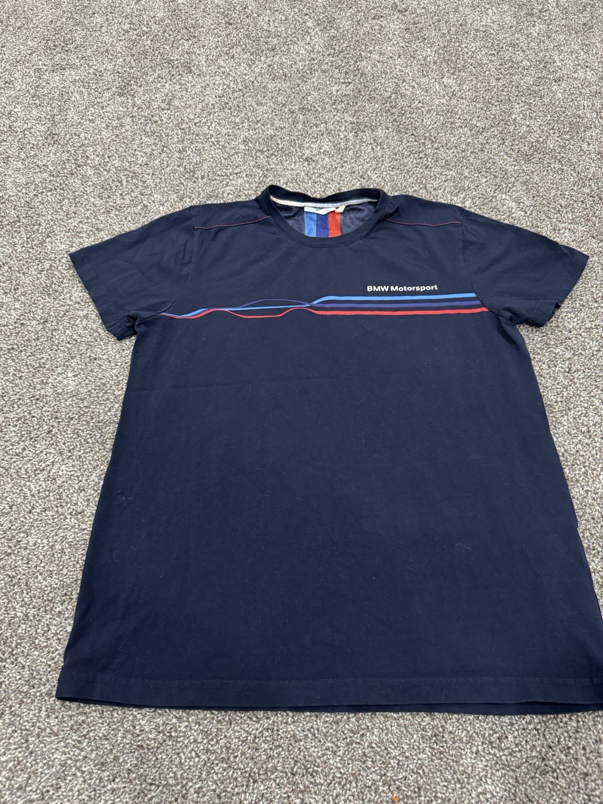 BMW Motorsport Navy L Men&rsquo;s Crew Neck T-Shirt Short Sleeve Logo Graphic Print