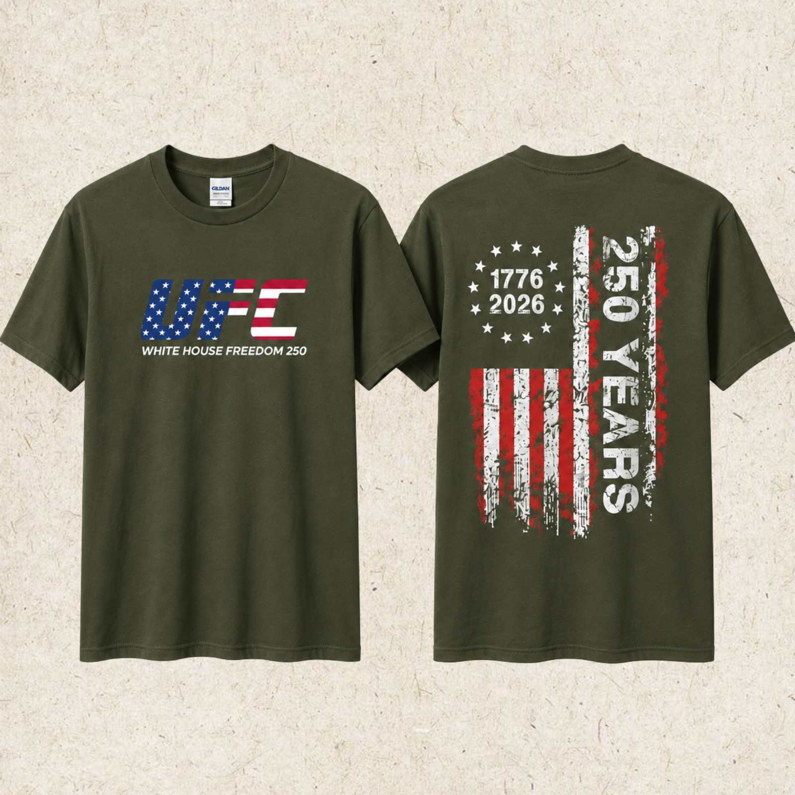 UFC Freedom 250 T-Shirt USA Made 1776 2026 4th Of July Patriotic Men Women