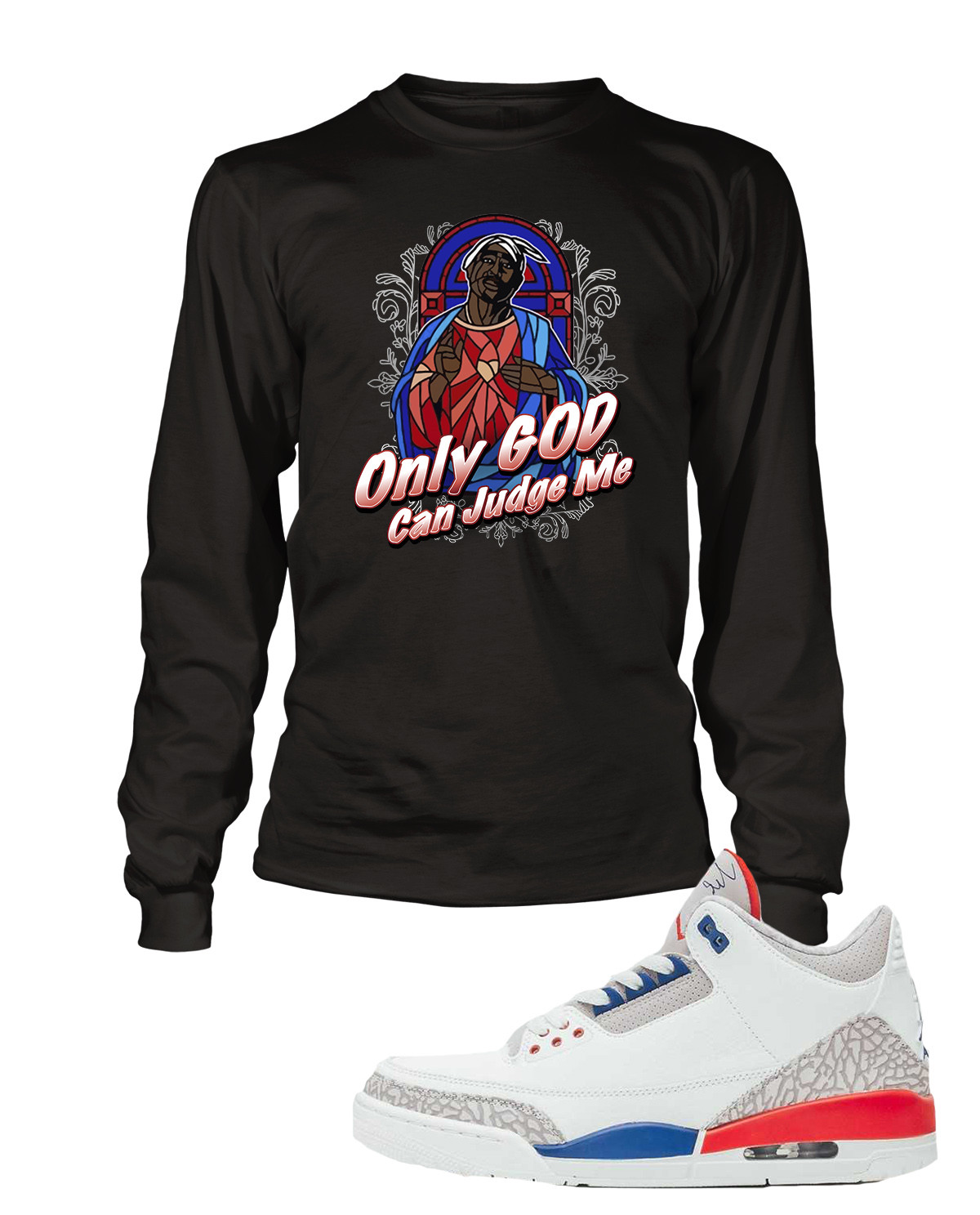 2Pac Rapper Tribute Tee Men Graphic T Shirt Big Tall Sm-7XL Long Sleeve Black