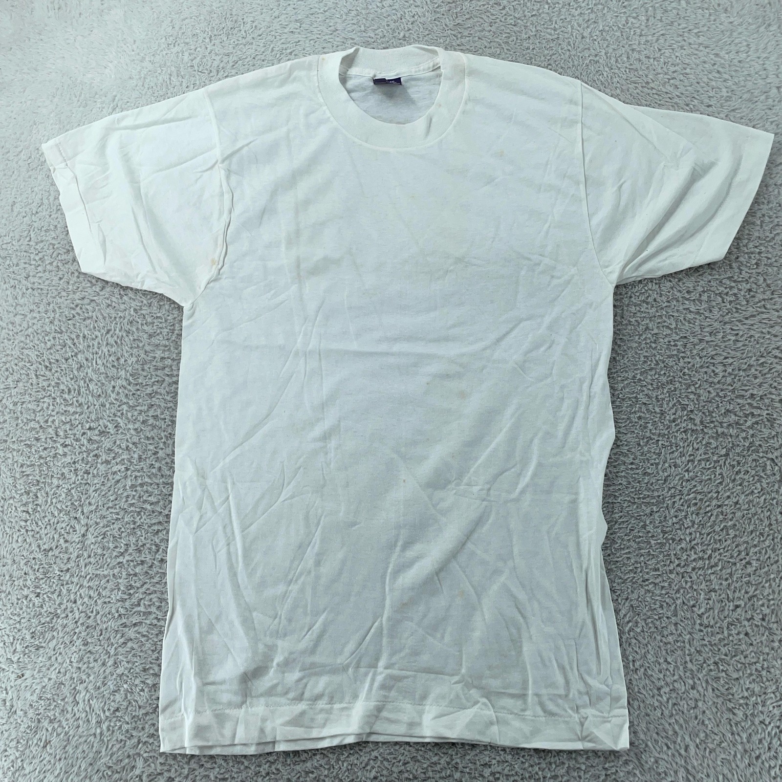 Vtg Blank White DPSC by BVD Shirt Mens Small 100% Combed Cotton Crewneck Plain