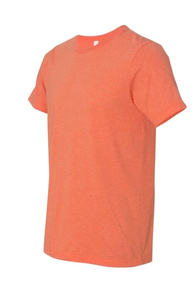 Bella + Canvas 3001C Unisex Orange T-Shirt Heather Stylish Tee Mens L New Sample