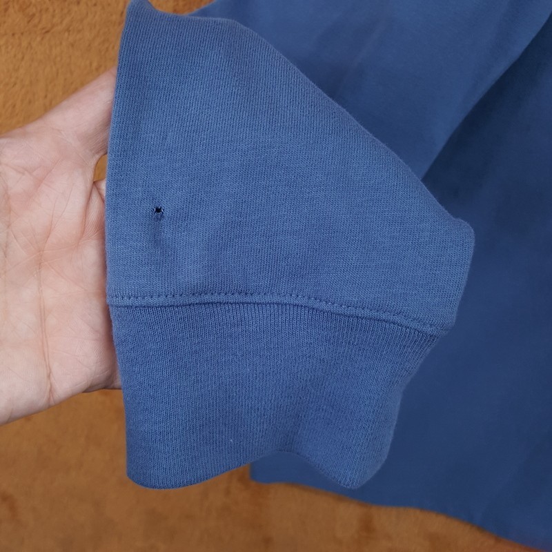 VINCE Shirt Mens Medium Blue Pullover Crew Long Sleeve Sueded Cotton Pocket $145