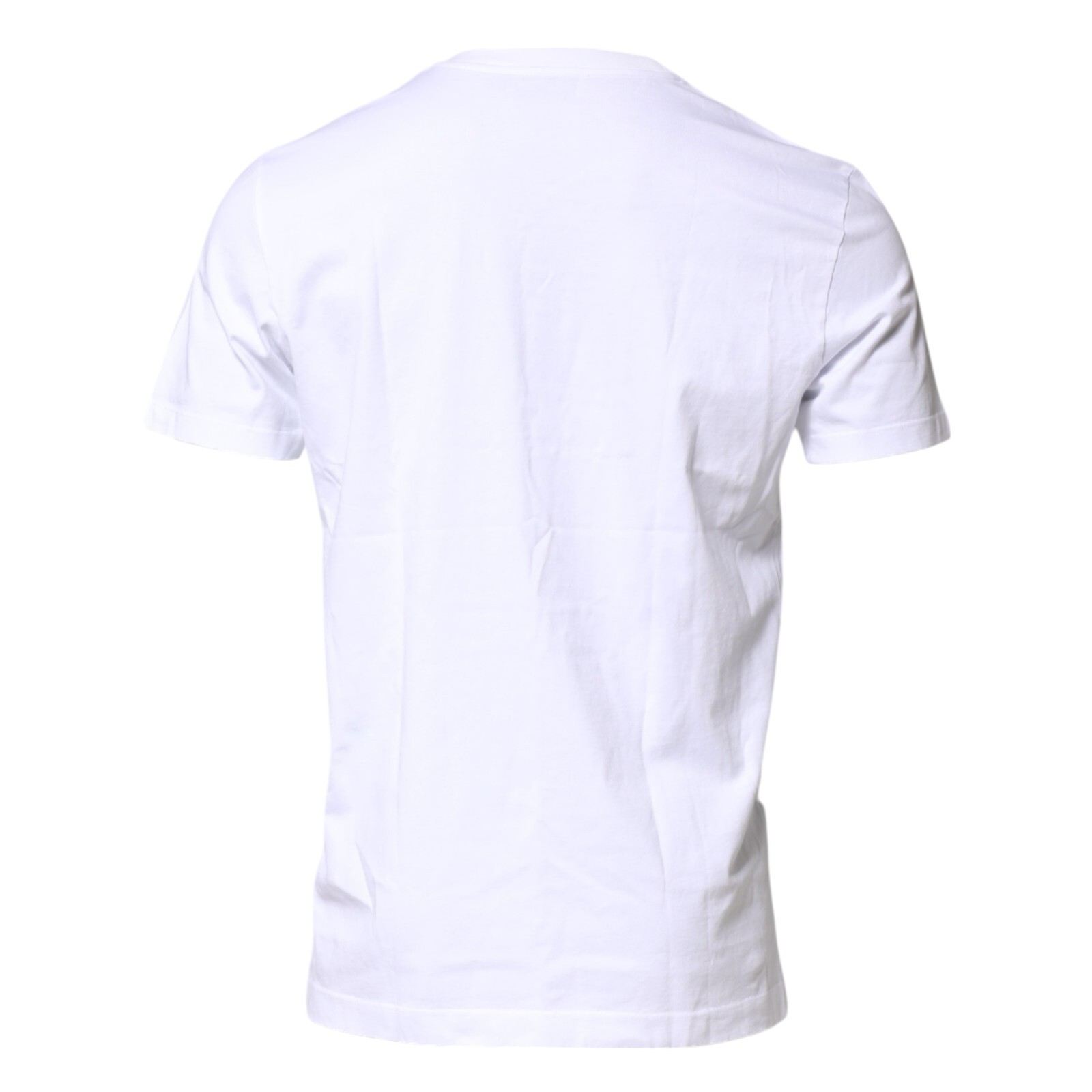 DOLCE & GABBANA T-shirt White Cotton Logo Patch Crew Neck IT52/US42/XL 640usd