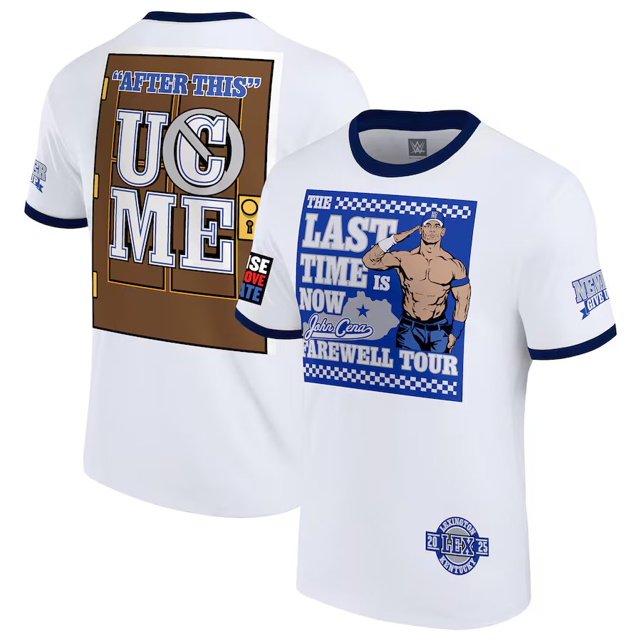 WWE Authentic John Cena Farewell Tour Lexington Kentucky Wildcats Ringer Shirt